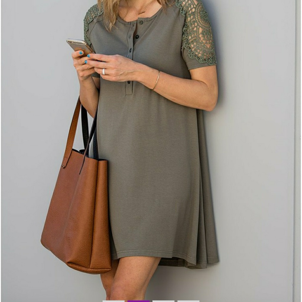 Army green Henley t-shirt dress size 2x